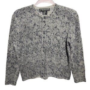 Angora Lambswool Knit Snakeskin Sweater Cardigan Jacket Retro Vintage
